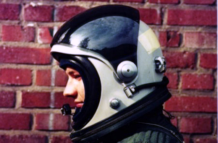 The EFA Type 21/23 helmet.Both clear and dark visor are up.