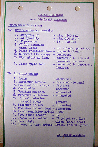 Front page of the extra checklist for the EFA pilot.
